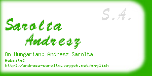 sarolta andresz business card